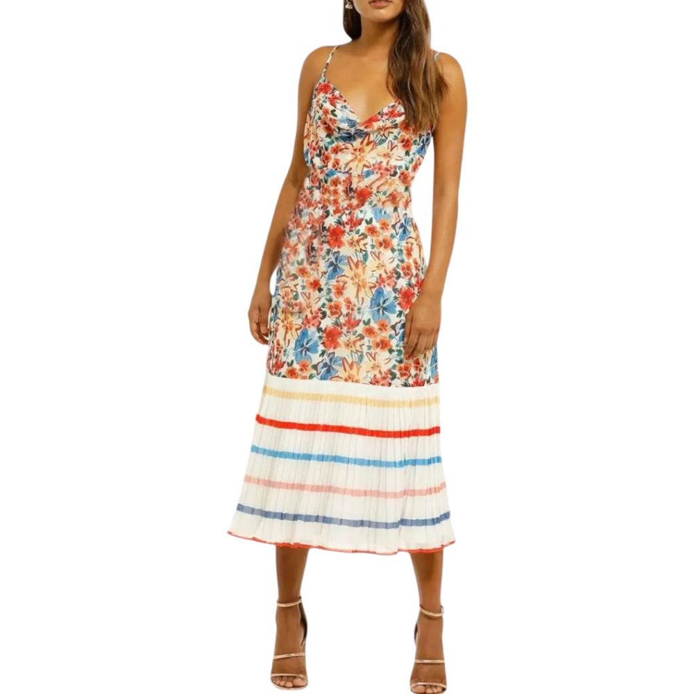 4/$25 Floral Striped Midi Dress - Picture 8 of 8